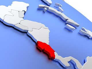 Image showing Costa Rica on world map