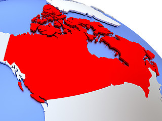 Image showing Canada on world map