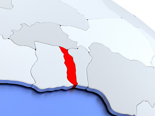 Image showing Togo on world map