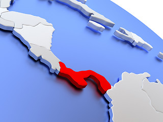 Image showing Panama on world map