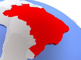 Image showing Brazil on world map