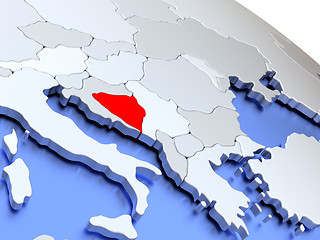 Image showing Bosnia on world map