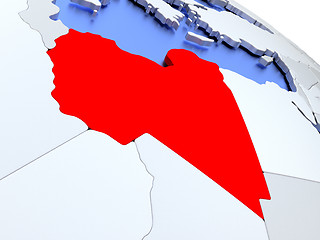 Image showing Libya on world map