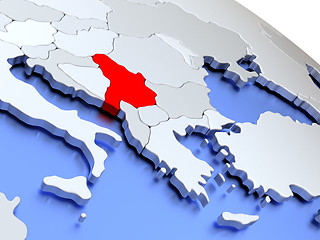 Image showing Serbia on world map