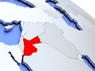 Image showing Jordan on world map