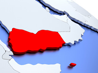 Image showing Yemen on world map