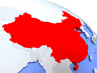 Image showing China on world map