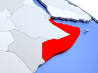 Image showing Somalia on world map