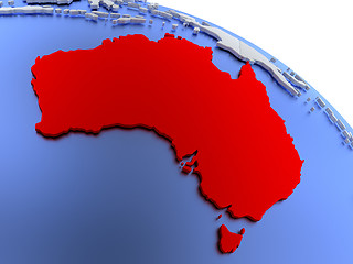 Image showing Australia on world map