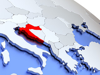 Image showing Croatia on world map