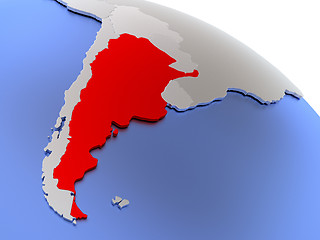 Image showing Argentina on world map