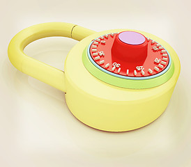 Image showing pad lock. 3D illustration. Vintage style.