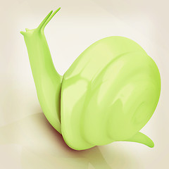 Image showing 3d fantasy animal, snail on white background . 3D illustration. 