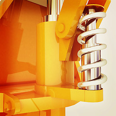 Image showing Abstract engineering assembly. 3D illustration. Vintage style.