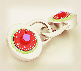 Image showing pad lock. 3D illustration. Vintage style.