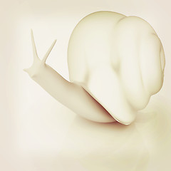 Image showing 3d fantasy animal, snail on white background . 3D illustration. 