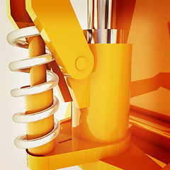 Image showing Abstract engineering assembly. 3D illustration. Vintage style.