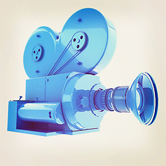 Image showing Old camera. 3d render. 3D illustration. Vintage style.