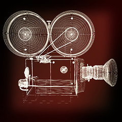 Image showing Old camera. 3d render. 3D illustration. Vintage style.