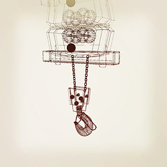 Image showing Crane hook. 3D illustration. Vintage style.