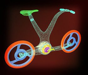 Image showing 3d modern bike concept. 3D illustration. Vintage style.