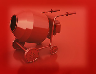 Image showing Concrete mixer. 3D illustration. Vintage style.