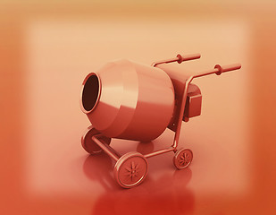 Image showing Concrete mixer. 3D illustration. Vintage style.