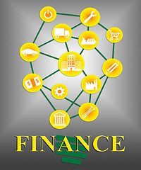 Image showing Finance Icons Shows Accounting Financial And Figures