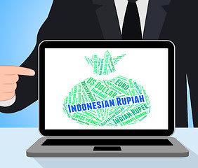 Image showing Indonesian Rupiah Shows Worldwide Trading And Currency