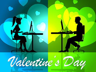 Image showing Valentines Day Represents Couple Valentine\'s And Love