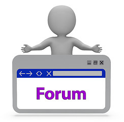 Image showing Forum Webpage Represents Discussion Group And Website 3d Renderi