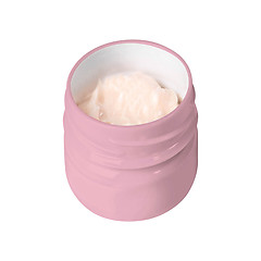 Image showing Opened plastic container with cream