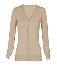 Image showing beige cardigan isolated on a white