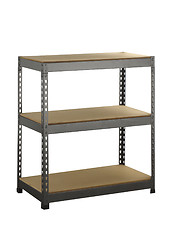 Image showing Metal industrial storage shelves