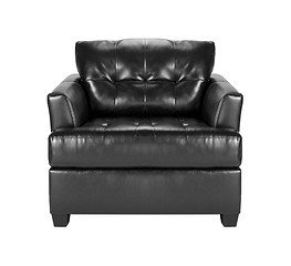 Image showing black leather chair