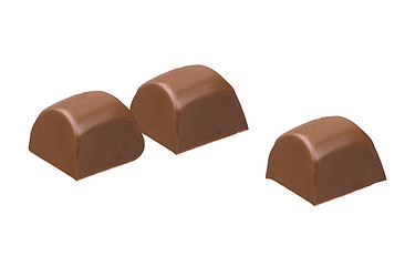 Image showing Row of chocolate truffles 
