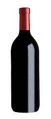 Image showing red wine and a bottle isolated