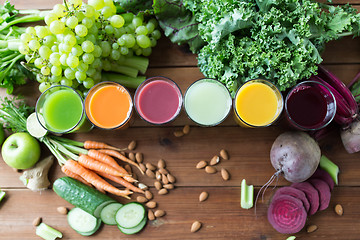 Image showing glasses with different fruit or vegetable juices