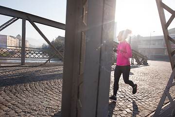 Image showing young  couple jogging