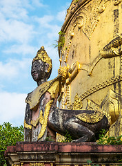 Image showing Temple detail in Yangon, Myanmar