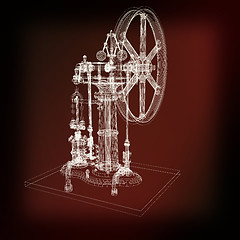 Image showing Perpetuum mobile. 3d render. 3D illustration. Vintage style.