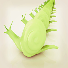 Image showing 3d fantasy animals, snails on white background . 3D illustration