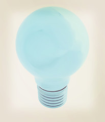 Image showing 3d bulb icon. 3D illustration. Vintage style.