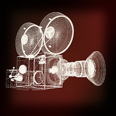 Image showing Old camera. 3d render. 3D illustration. Vintage style.