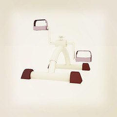 Image showing Exercise bike - fitness salon equipment. 3D illustration. Vintag