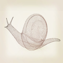 Image showing 3d fantasy animal, snail on white background . 3D illustration. 