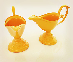 Image showing Vase in the eastern style. 3D illustration. Vintage style.