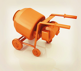 Image showing Concrete mixer. 3D illustration. Vintage style.