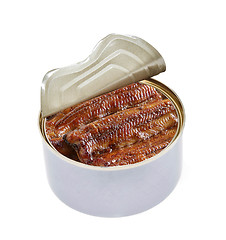 Image showing Open can of tinned sardines