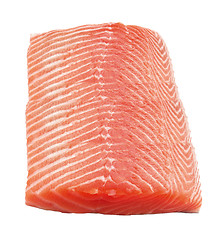 Image showing salmon steak red fish on white